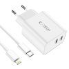 Rychlá nabíječka do sítě - Tech-Protect, C35W PD35W + Lightning kabel