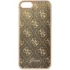 Pouzdro / kryt pro Apple iPhone 5 / 5S / SE - Guess, 4G Aluminum Gold
