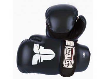 Otevřené rukavice FIGHTER PU Black (Barva ČERNÁ, Velikost S/M)