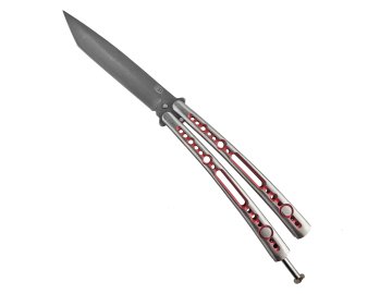 20787 4 balisong red silver