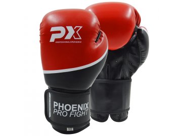 BOXERSKÉ RUKAVICE PX PRO FIGHT PU ČERNO ČERVENÉ