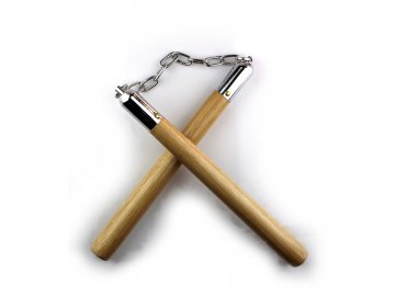 NUNCHAKU "BRUCE LEE" DLOUHÉ, DŘEVĚNÉ (Barva HNĚDÁ)