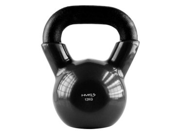 Kettlebell pokrytý vinylem HMS KNV12 12 kg, černý