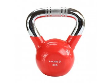 Kettlebell s chromovaným úchopem HMS KTC 8 kg červený