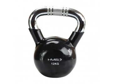 Kettlebell s chromovaným úchopem HMS KTC 12 kg černý