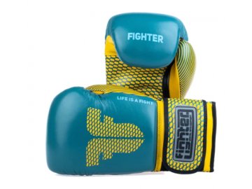 BOXERSKÉ RUKAVICE FIGHTER TRAINING BLUE YELLOW