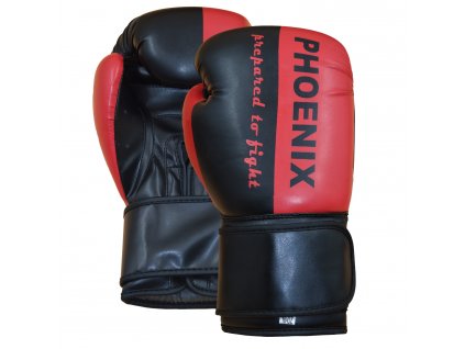 Boxerské rukavice PX "READY TO FIGHT" PU Black Red