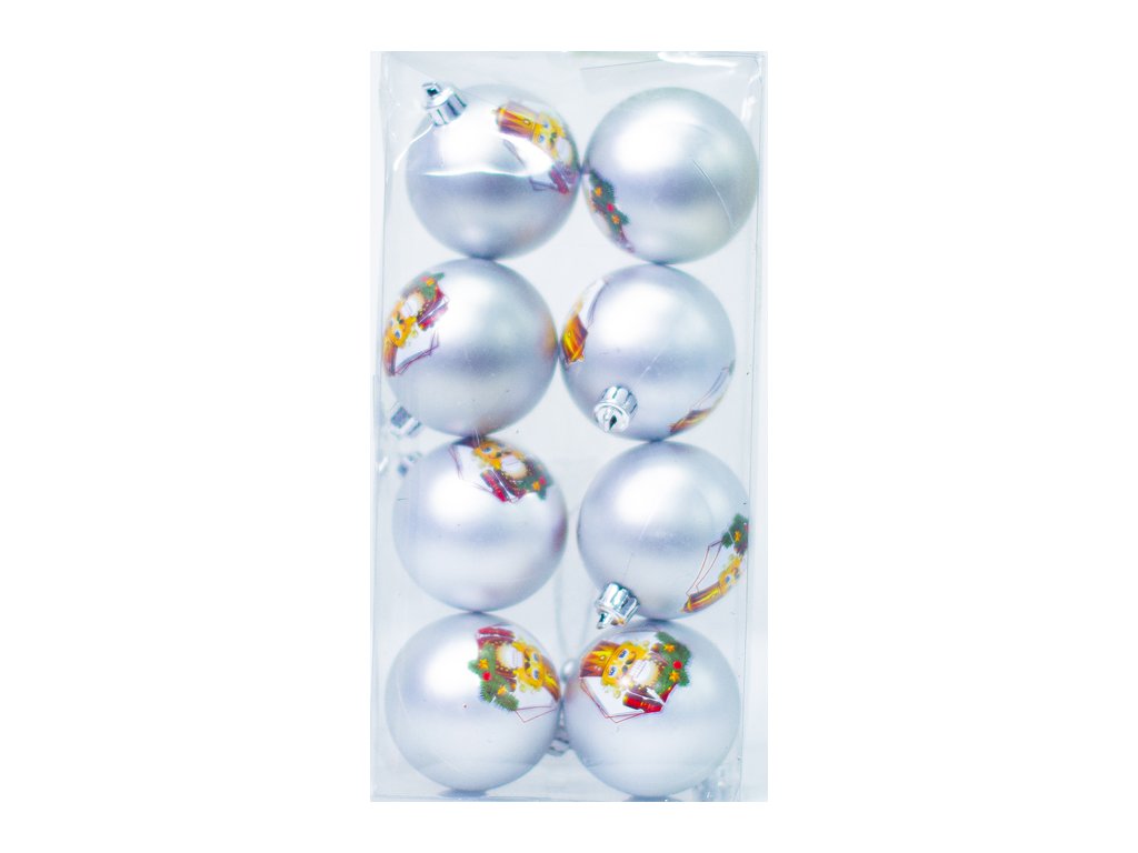Set vánočních koulí s Louskáčkem DUE ESSE / Ø 7 cm / 8 ks / perleťová