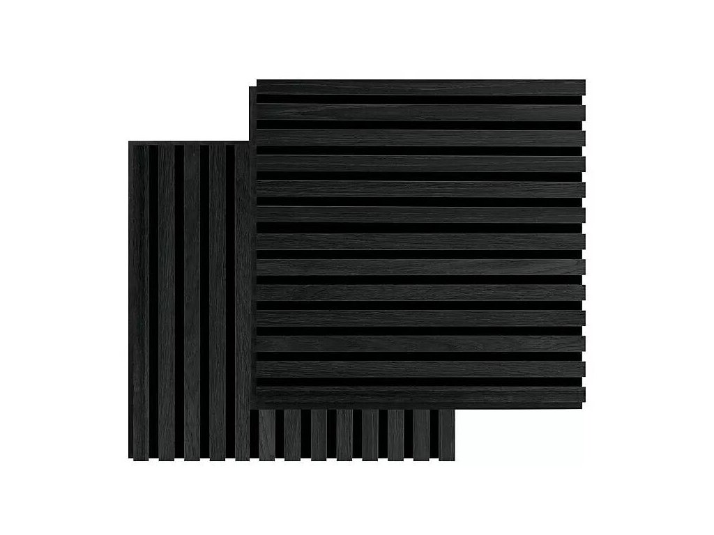 Sada 2 akustických panelů FibroTech Square / 52 x 52 x 2,2 cm / plast, MDF / černý dub