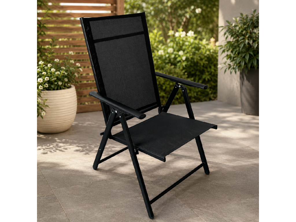 Polohovatelné skládací křeslo BestBerg BBGF-CH7 / 53 x 76 x 103 cm / černá Varianta: ivi0