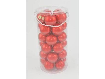 Set skleněných vánočních koulí Due Esse O 6 cm - 30 ks / červená perleť / POŠKOZENÝ OBAL
