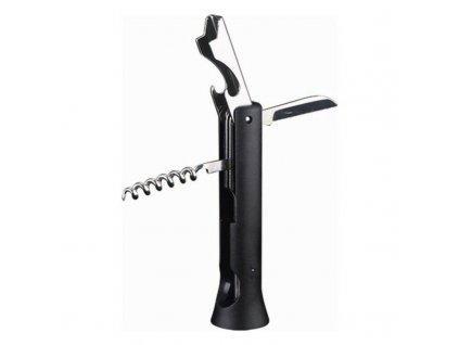 corkscrew with foil cutter and bottle opener masterpro black stainless steel abs