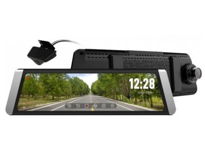 Autokamera CEL-TEC M10s Dual GPS Premium / úhel záběru 140° / 4 Mpx / Full HD (1920 × 1080) px / GPS záznam trasy / 9,88" (25,1 cm) dotykový IPS displej / černá/stříbrná / POŠKOZENÝ OBAL