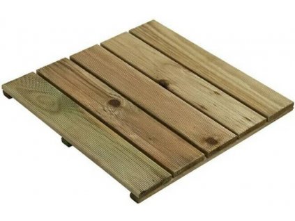 Dřevěná dlaždice / 50 x 3,2 x 50 cm / zelená / ZÁNOVNÍ