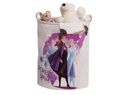 Dětský textilní úložný koš Living kulatý / výška 45 cm / bílá / Disney Frozen