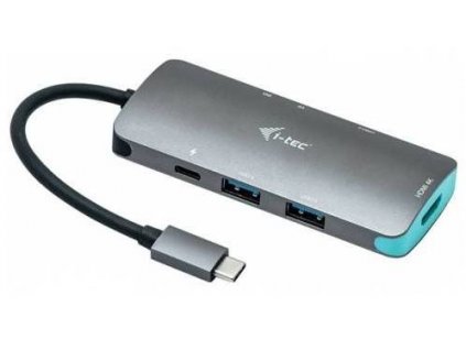 Dokovací stanice i-tec USB-C Metal Nano 4K HDMI + Power Delivery 60 W / 1x HDMI / 3× USB 3.0 / šedá / POŠKOZENÝ OBAL