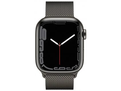 Chytré hodinky Apple Watch Series 7 / 41 mm / 32 GB / GPS + Cellular / milánský tah / Graphite / ZÁNOVNÍ
