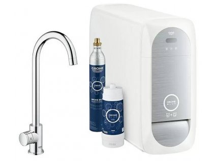 Dřezová baterie Grohe Blue Home Mono C-výstup / měření CO2 / lesklý chrom