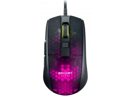 Herní myš Roccat Burst Pro (ROC-11-745) / 16000 DPI / LED světelné efekty / 6 tlačítek / černá / ZÁNOVNÍ