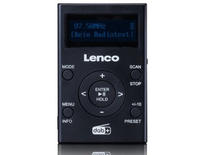 Kapesní rádio a MP3 přehrávač Lenco PDR-011BK / DAB+/FM / černá / ZÁNOVNÍ