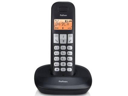 Bezdrátový pevný telefon Profoon PDX-1100 Dect / analogový / dosah 300 m / ID volajícího / LED indikátor / černá / ZÁNOVNÍ