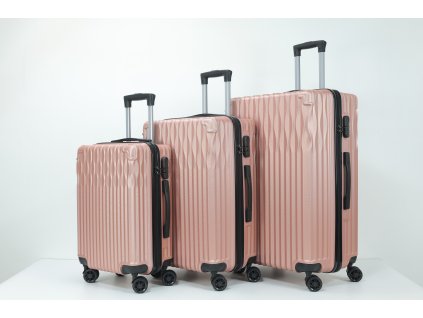 3dílná sada cestovních kufrů BestBerg BBL-25R / 20, 24, 28 l / ABS / rosegold