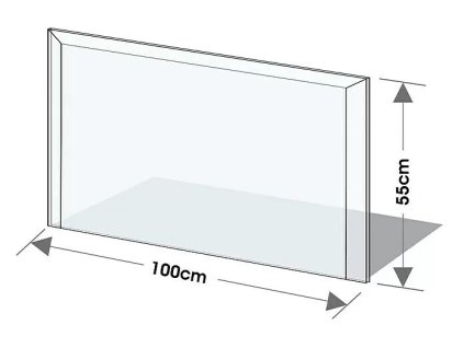 Tvrzené podkladové sklo pod krbová kamna Lienbacher / 100 x 55 cm / ZÁNOVNÍ