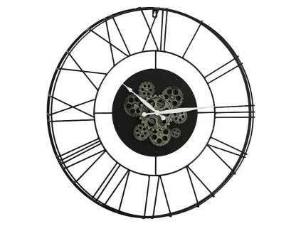 Nástěnné hodiny Clarion / Ø 70 cm / železo / černá