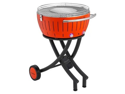 Nízkokouřový gril na dřevěné uhlí LotusGrill XXL / ø 60 cm / nerez / oranžová