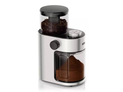 Mlýnek na kávu Braun KG 7070 / 110 W / 15 nastavení hrubosti kávy / nádoba 220 g / stříbrná/černá / ROZBALENO