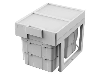 Výsuvný odpadkový koš Essensa easywaste s dvojitou separací / 2x 16 l / plast / vyjímatelná vnitřní nádoba / šedá (iris-variant-id ivi0)