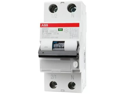 Proudový chránič s jističem ABB FI/LS DS201 B16 A30 / 2 póly / 16 A / 50 Hz / 30 mA / -25 °C - 55 °C / bílá (iris-variant-id ivi0)