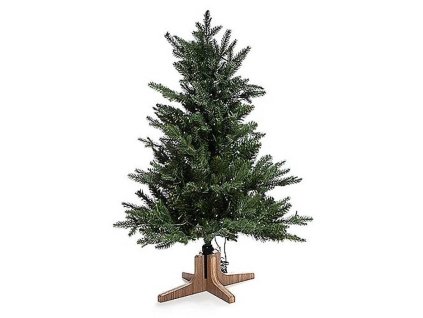 Luxusní vánoční 3D stromek QVC / jedle / 90 cm / 200 LED Deluxe / teplá bílá / třpytivý efekt / zelená (iris-variant-id ivi0)