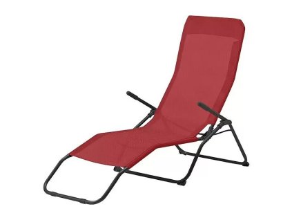 Zahradní a plážové lehátko 60 x 141 cm / textil / černá/vínová (iris-variant-id ivi0)