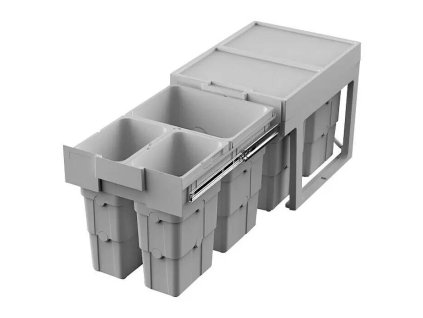 Výsuvný odpadkový koš Essensa Easywaste / 2x 7 l / 1x 16 l / 3 vyjímatelné vnitřní přihrádky / plast / šedá (iris-variant-id ivi0)