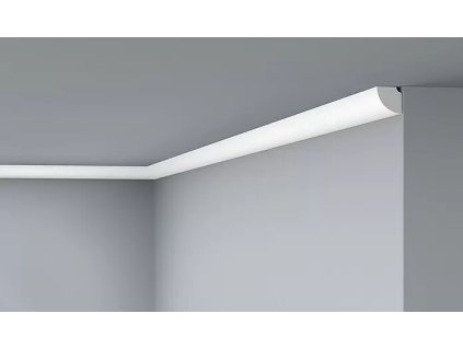 Stropní lišta Decoflair D1 / 1,5 m x 21 mm x 21 mm / bílá