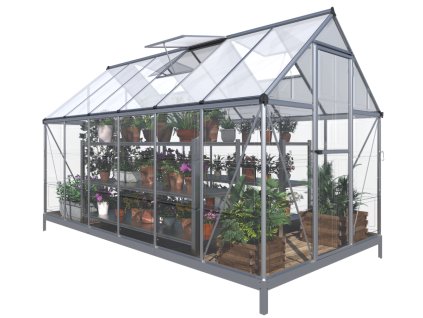 Skleník BestBerg SH-6 / 6,6 m² / 360 x 182 x 208 cm / stříbrná