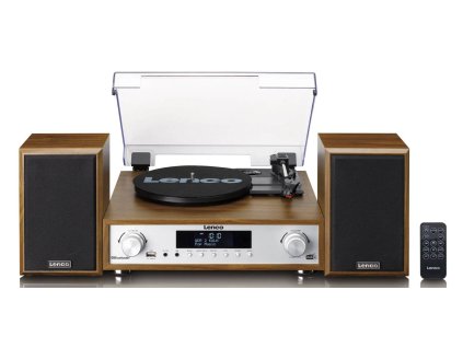 Hi-Fi systém s gramofonem Lenco MC-160WD / DAB+/FM / Bluetooth 5.0 / 20 W / hnědá