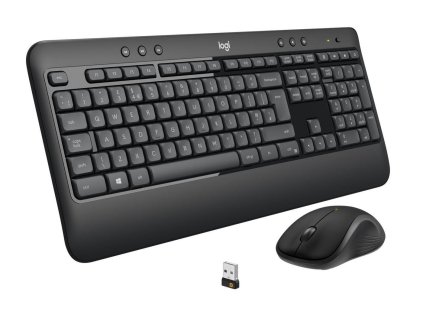 Klávesnice s myší Logitech Advanced MK540 / švýcarská / bezdrátová / dosah 10 m / černá