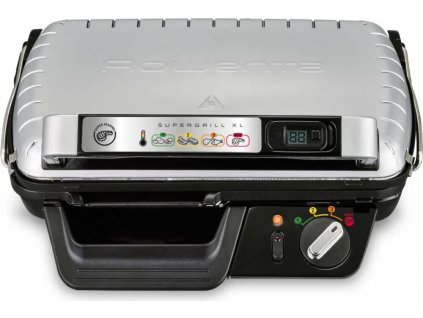 Elektrický gril Rowenta SuperGrill XL GR461B21 / 39 x 26 cm / 2000 W / stříbrná/černá