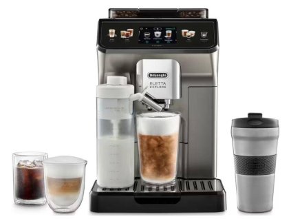 Automatický kávovar De'Longhi Eletta Explore ECAM 450.86.T / 1450 W / 19 bar / 1,8 l / černá/titanová