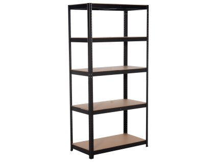 Kovový regál BestBerg BBMS-10B / 90 x 180 x 40 cm / 5 polic / černá/hnědá