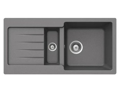Vestavný dřez Pyramis Zako / 86 x 43,5 cm / šedá