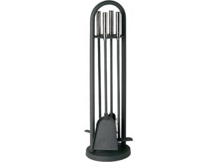 garniture de cheminee epoxy anthracite avec poignees inox (1)