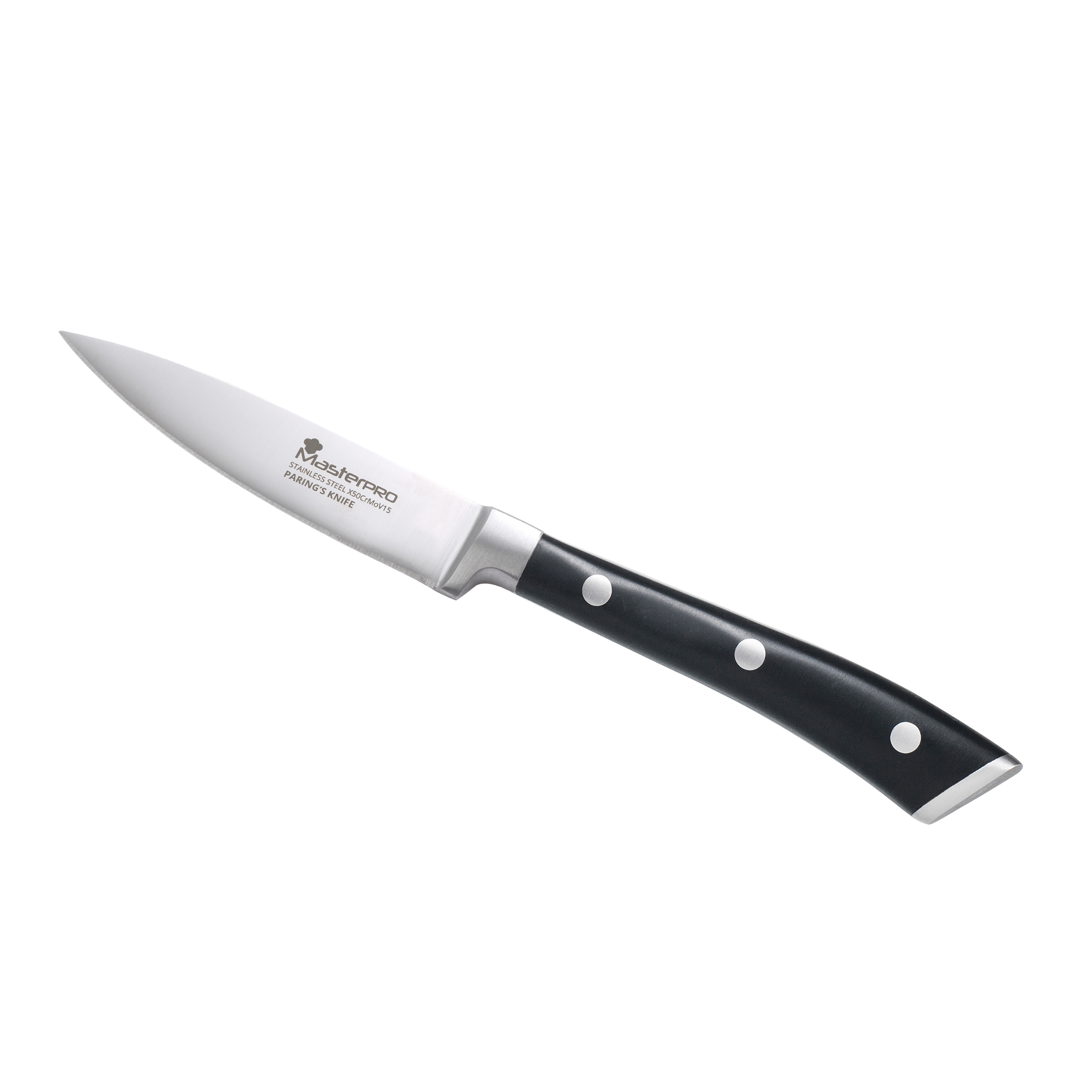 Kuchyňský loupací nůž Masterpro / 8,75 cm / nerez / černá / stříbrná 875 imagine noua 2022