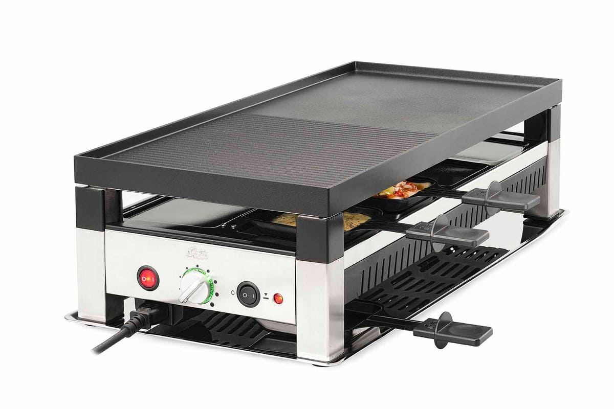 Elektrický stolní raclette gril Solis 791 / 5 in 1 / 1400 W / pro 8 osob / černá/stříbrná / POŠKOZENÝ OBAL