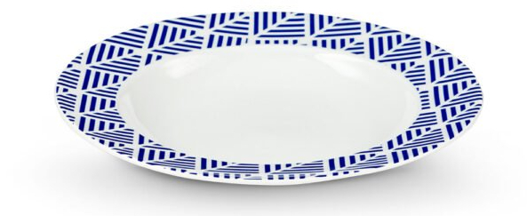 LIVIDUS Hluboký talíř / pr. 23 cm / bílá/modrá