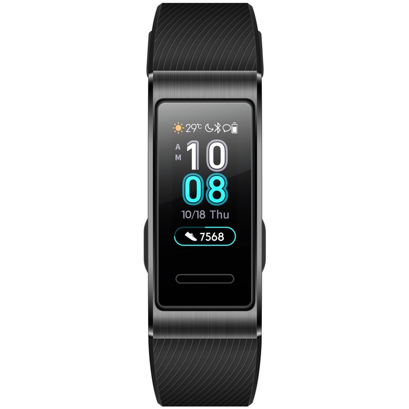 Fitness náramek Huawei Band 3 Pro (55023008) / 100 mAh / 120 × 240 px / 0,95" (2,4 cm) AMOLED displej / černá / ROZBALENO