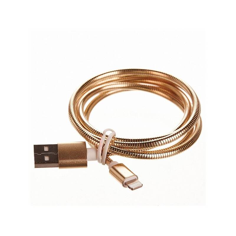 Kabel CellFish USB/Lightning, kovový, 1m – zlatý / ROZBALENO Cellfish imagine noua 2022