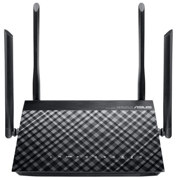 Router Asus DSL-AC55U - AC1200 dvoupásmový ADSL/VDSL Wi-Fi Modem router / 5 GHz / 2,4 GHz / 867 Mb/s a 300 Mb/s / černá / ROZBALENO